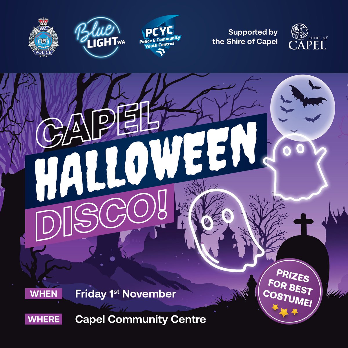 Capel Halloween Blue Light Disco