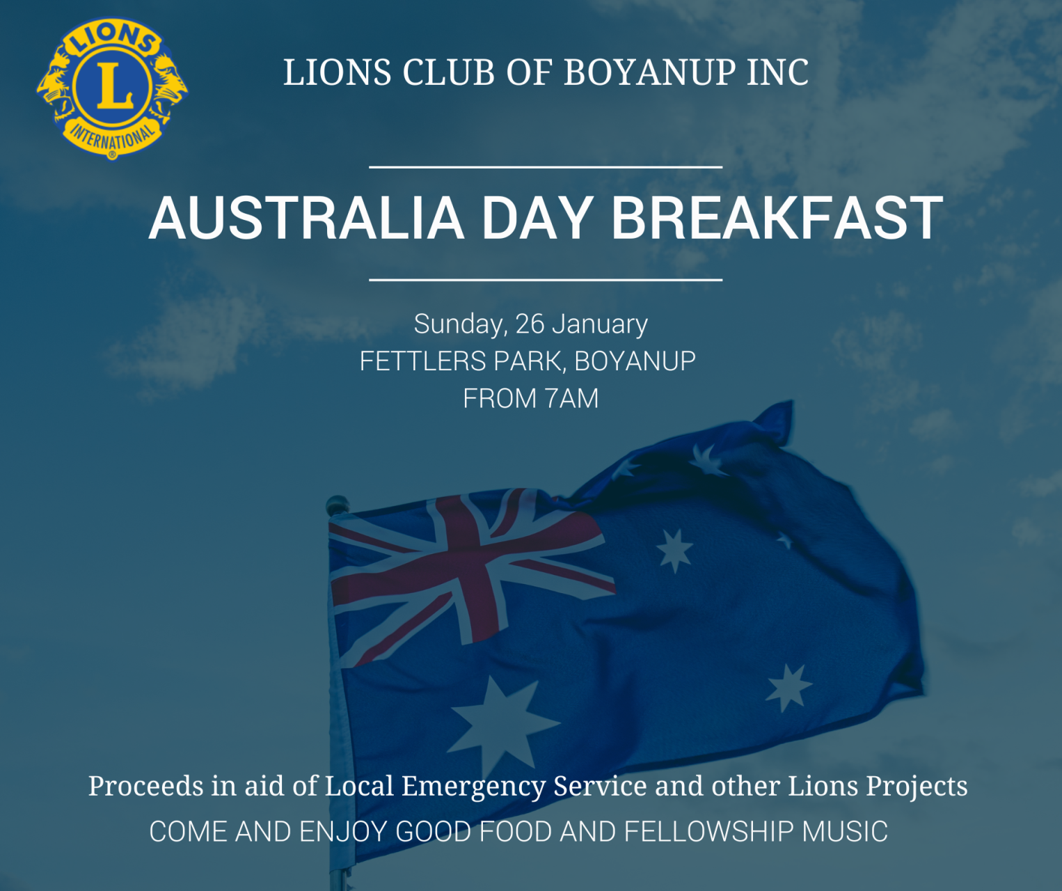 Boyanup Lions Club Australia Day Brekky