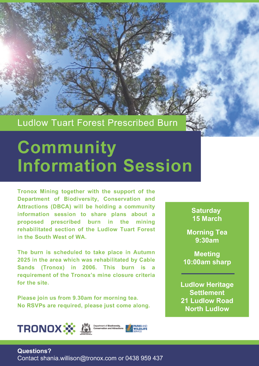 Ludlow Tuart Forest Prescribed Burn- Community Information Session