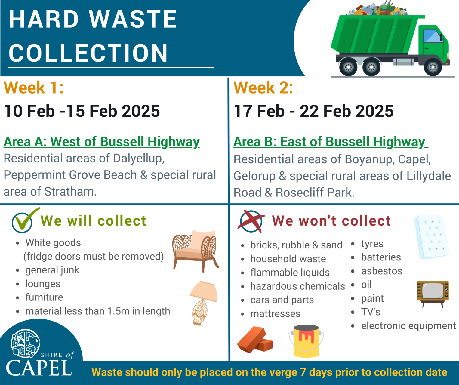 Upcoming Hard Waste Collection- Save the dates!